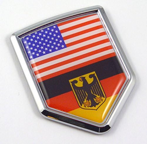 Araba Krom Çıkartmaları ABD Almanya Amerikan Alman Bayrağı Araba Krom Amblemi 3D çıkartma Yapışkanlı CBSHD228-077