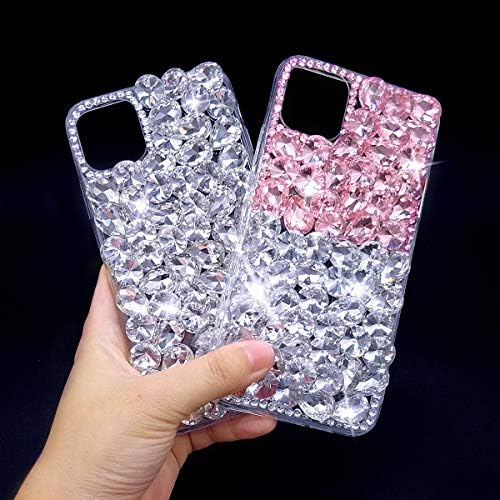 Bonıtec iPhone 11 için Kılıf 3D Glitter Sparkle Bling Kadınlar için Lüks Parlak Kristal Rhinestone Elmas Tampon Temizle