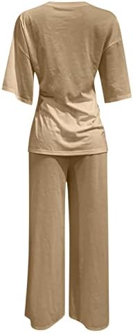 Bayan Kar Tulumları Kadın İki Parçalı Set Düz Renk Seti O Boyun Kısa Kollu Üst pantolon seti Moda Gevşek Üst