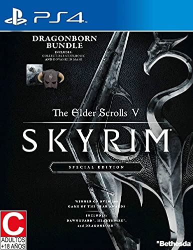 The Elder Scrolls V: Skyrim Special Edition Dragonborn Bundle (PS4), Dovahkiin Maskesi, Tahsil Edilebilir Steelbook