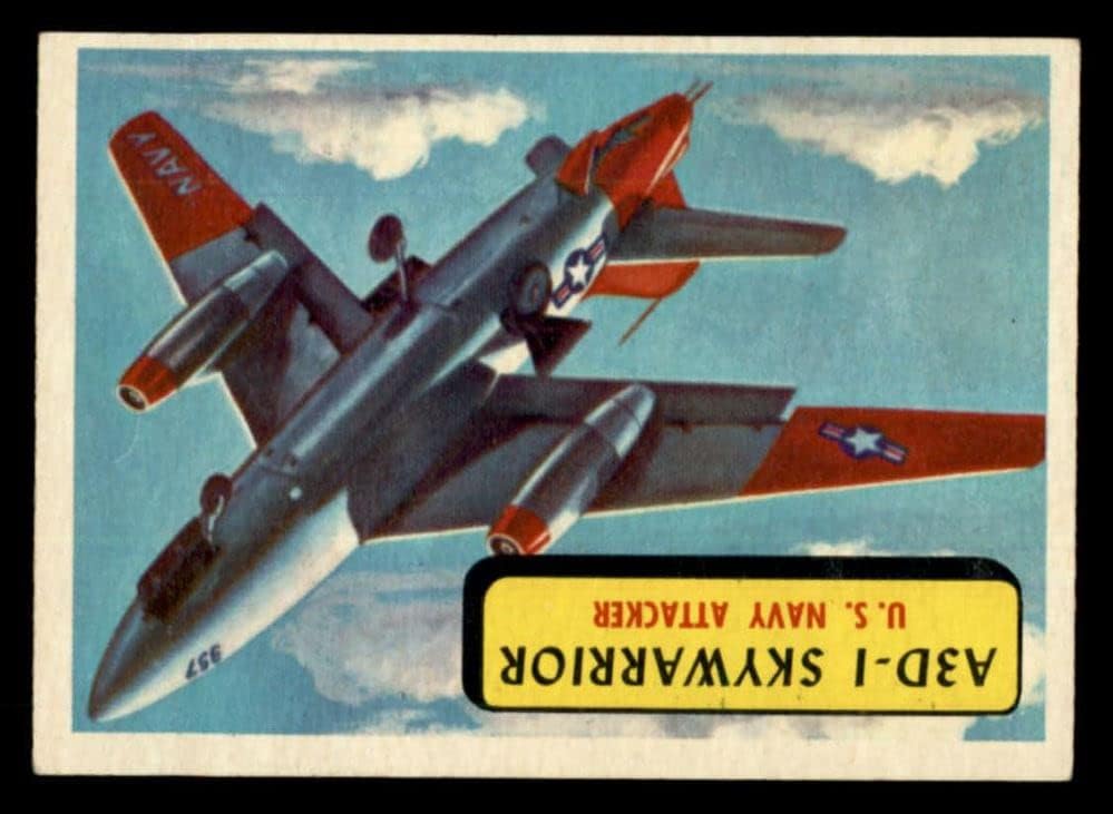 1957 Topps 56 BLU A3d - 1 Skywarrior (Kart) (Mavi Arka) NM / MT