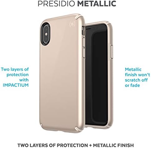 Benek Ürünleri Presidio Metalik iPhone XS / iPhone X Kılıf, Çıplak Altın Metalik / Çıplak Altın