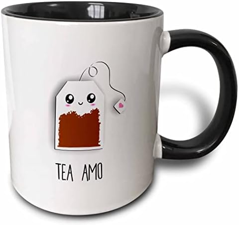 3dRose Tea Amo-Komik İspanyol Mizahı Seni Seviyorum Te Amo-Sevimli Kawaii Çay Poşeti-Kupalar (kupa-363036-9)