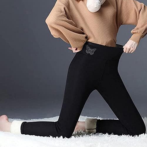 XXBR Polar Astarlı Tayt Kadınlar için Sıcak Kış Sıkı Yüksek Bel Sıkı Kalın kaşmir tozluk Grafik Yoga Pantolon