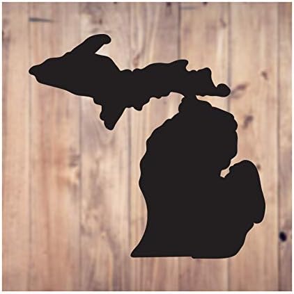 Yeraltı Baskı Michigan Siluet-ABD Devlet Gurur Ev Vinil çıkartma / 5 Geniş / Siyah