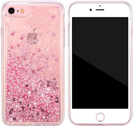 WORLDMOM iPhone SE 2022 Kılıf ile Uyumlu,iPhone SE 2020 Kılıf için, Bling Hareketli Sıvı Yüzen Sparkle Renkli Glitter