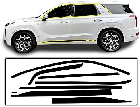 BOGAR TEKNOLOJİ tasarımları Yan Pencere Krom Silme Kapak Sticker Çıkartması Vinil Yedek Hyundai Palisade 2020-2023