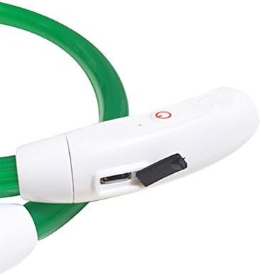 70CM Pet USB Şarj köpek tasması LED Şarj Edilebilir Gece Yanıp sönen ışık Ayarlanabilir köpek tasmaları Plastik boyunluk