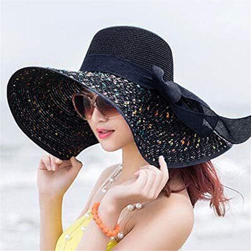 Yazlık hasır şapkalar Kadınlar için Renkli Büyük Ağız plaj şapkası Kadın Geniş Ağız güneş şapkaları Disket Yay hasır