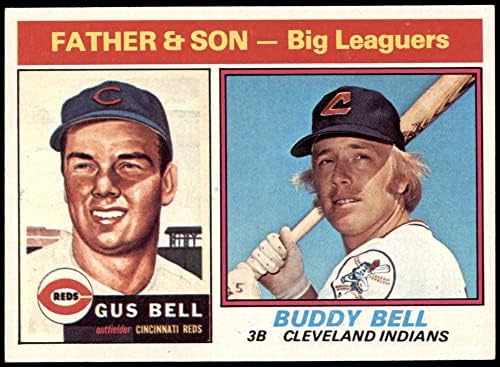 1976 Topps 66 Baba ve Oğul Gus Bell / Buddy Bell Cincinnati Kırmızıları / Kızılderililer (Beyzbol Kartı) NM + Kırmızılar