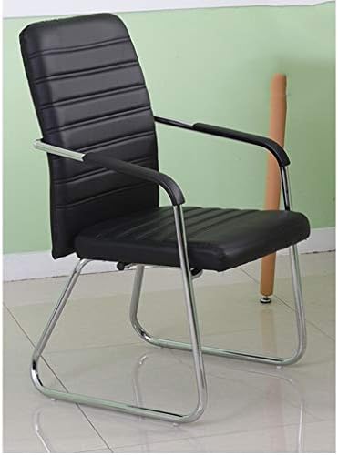 SCDBGY ygqbgy Klasik Deri Ofis Masası Konuk Sandalye ile Metal Çerçeve, Rahat ve Nefes, Siyah