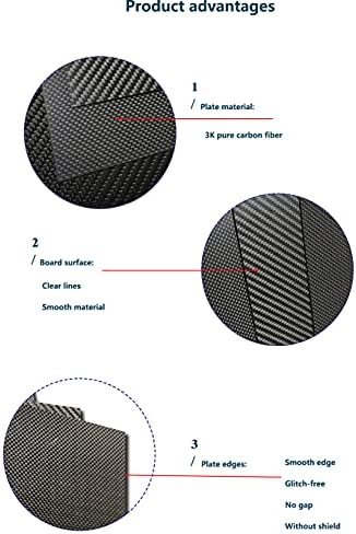 GOONSDS %100 % Karbon Fiber Levha Laminat Levha Paneli 3K Dimi Mat Kaplama, 25cm x 25cm x 0.5 mm
