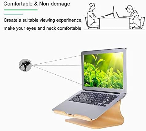 SAMDI Ahşap Laptop Standı/Ahşap Soğutma Standı Tutucu / Havalandırmalı Dizüstü Standı Braketi Dock MacBook Air / Pro