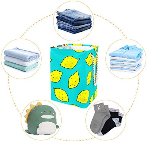 19.3 Bağlantısız çamaşır sepeti Kirli Giysiler Sepet Katlanabilir Ev Kreş Üniversite Daire Ofis Sevimli Limon Desen
