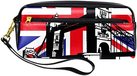 TBOUOBT Makyaj Çantası Seyahat kozmetik Çantası Kılıfı Çanta Çanta Fermuarlı, İngiltere Bayrağı Retro