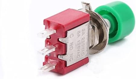 TWRQA 1 ADET AC 2A/250 V 5A / 120 V 3 Pin SPDT Anlık Push Button Buton Anahtarı 1 NO 1 NC (Renk: Kırmızı)