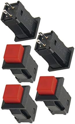 Aexit 5 Adet Anahtarları AC 250 V/1A 125 V/3A SPST Mandallama Kırmızı Basma Buton Anahtarları Düğmesi Anahtarı