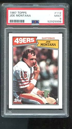 1987 Topps 112 Joe Montana PSA 9 Kademeli Futbol Kartı San Francisco 49ers NFL-İmzasız Futbol Kartları