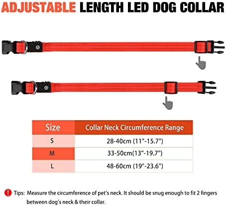 Macera Pawz LED Su Geçirmez Şarj Edilebilir Köpek Tasması (M, Kırmızı)