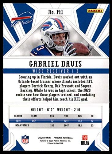 2020 Panini Phoenix Yangın Patlaması 141 Gabriel Davis Buffalo Bills (Gümüş Prizma Refrakter) NFL Futbol Kartı (RC-Çaylak
