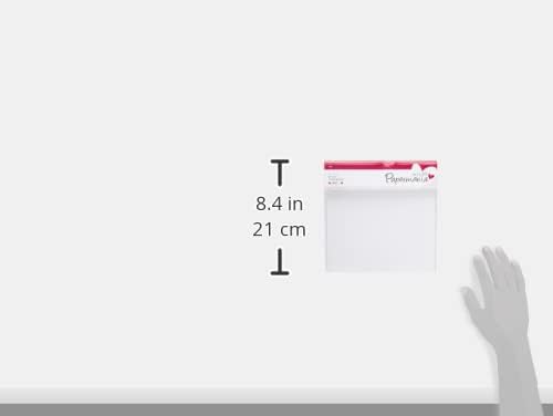 Papermania 8 x 8 inç 300 gsm Kare Kartlar ve Zarflar, 6'lı Paket, Beyaz