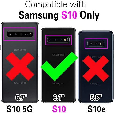 Asuwish Telefon Kılıfı ıçin Samsung Galaxy S10 Cüzdan Kapak ve Temperli Cam Ekran Koruyucu Deri Flip Kredi Kartı Tutucu
