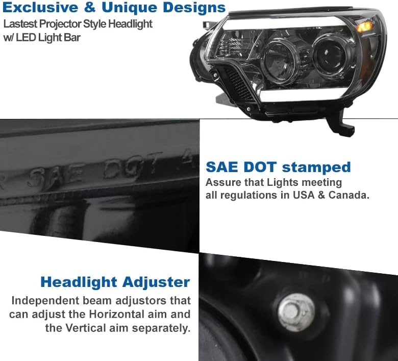 ZMAUTOPARTS LED duman Projektör farlar farlar 6 mavi LED DRL ışıkları 2012-2015 Toyota Tacoma Pickup