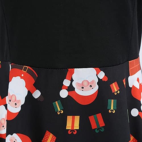 lcepcy Vintage Elbise Kadınlar için Kış Noel Artı Boyutu Uzun Kollu Patchwork Parti Elbiseler Kapüşonlu Pelerin Cosplay