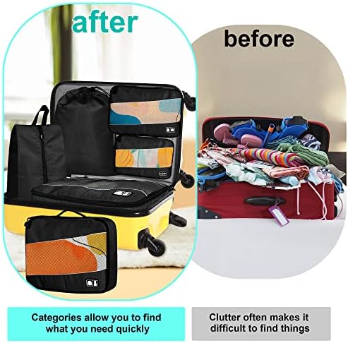 Bavullar için 6 ADET Ambalaj Küpleri, Velimley Seyahat Bagaj Organizatörleri Seyahat Aksesuarları için Çantalar, Sıkıştırma