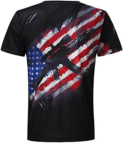 XXBR erkek Amerikan Bağımsızlık Günü T-Shirt Crewneck Yıldız ve Çizgili Baskı Tee Gömlek ABD Kısa Kollu Spor Üstleri