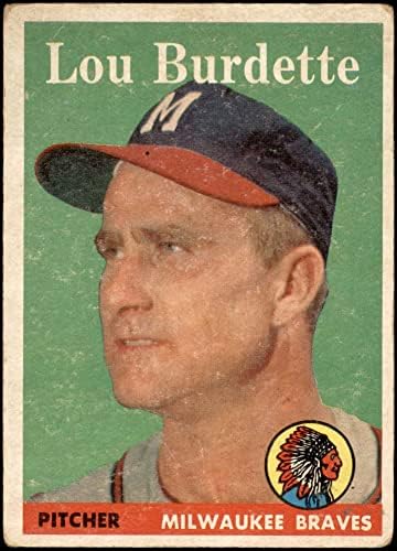1958 Topps 10 Lew Burdette Milwaukee Braves (Beyzbol Kartı) ADİL Braves