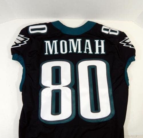 2014 Philadelphia Eagles Ifeanyi Momah 80 Oyunu Siyah Forma DP23656 Yayınladı - İmzasız NFL Oyunu Kullanılmış Formalar