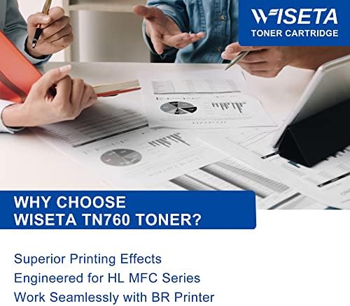 WISETA Uyumlu Toner Kartuşu Değiştirme için Brother TN760 TN 760 TN730 TN 730 ile Uyumlu MFC-L2710DW HL-L2350DW HL-L2370DWXL