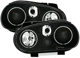 Farlar VP594 Farlar CCFL Sürücü Ve Yolcu Tarafı Seti far takımı Projektör ön ışıkları Melek Gözler Yüzükler Siyah