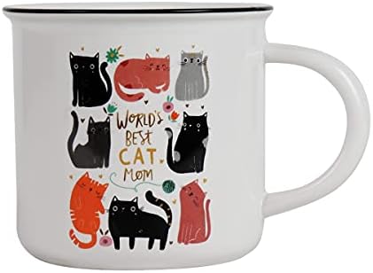 Hanna Roberts Kedi Seramik Beyaz Kahve Fincanı / Kedi Ürünleri ve Aksesuar Hediye Kedi Severler için / dünyanın En