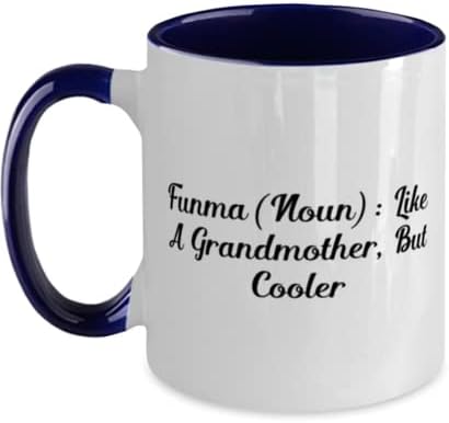 Büyükanne için Büyükanne, Funma (İsim): Büyükanne gibi Ama Daha Havalı, Eşsiz Büyükanne İki tonlu 11oz Kupa, Torunundan