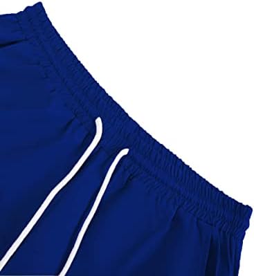 FİOXA İki Parçalı Kıyafetler Erkekler için Erkekler Colorblock Gömlek ve İpli Bel Pantolon (Renk: Mavi ve Beyaz, Boyut: