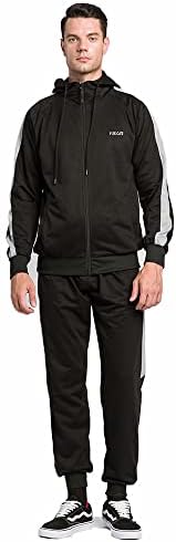 RPOVIG Eşofman koşu kıyafetleri Setleri: erkek Eşofman fermuarlı kapüşonlu kıyafet Rahat ter pantolon Sıcak ceket