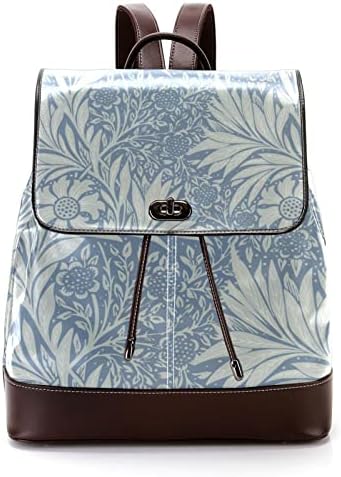 VBFOFBV Sırt çantası Kadın Sırt Çantası Laptop Sırt Çantası Seyahat Rahat Çanta, klasik ışık Mavi Bitki Çiçek Yaprak