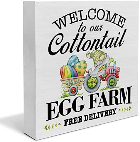 Ülke Çiftlik Evi Paskalya Ahşap kutu işareti Dekor Masa İşareti hoş geldiniz Cottontail Ahşap Kutu Blok İşareti Rustik