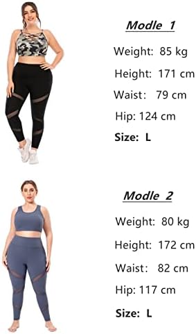 Artı Boyutu Tayt, siyah Örgü Yoga Pantolon Cepler ile Kadınlar için Yüksek Belli Karın Kontrol ve Squat Geçirmez Egzersiz