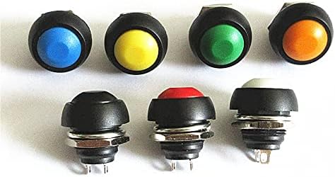 10 adet / grup Küçük Anahtarı 12mm Su Geçirmez basmalı düğme anahtarı PBS - 33B - (Renk: yeşil)