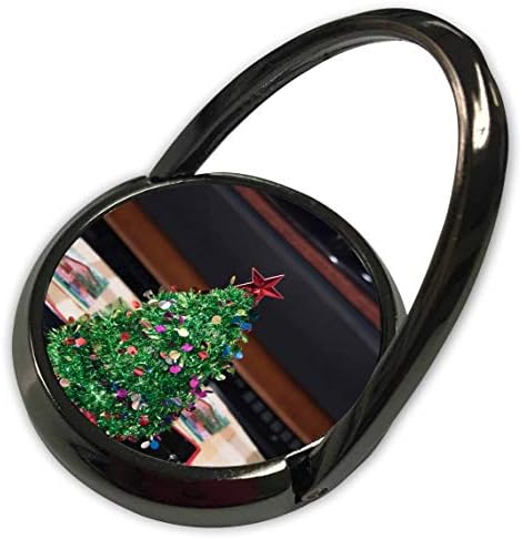 3dRose Jos Fauxtographee-Mini Noel Ağacı - Üstünde Cicili Bicili kırmızı Yıldız bulunan Minik bir Noel Ağacı - Telefon