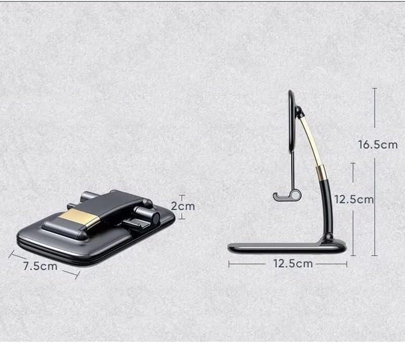 LXXSH Katlanabilir Masa telefon tutucu Standı Ayarlanabilir Yerçekimi Metal Masa Masaüstü Cep (Renk: A, Boyut: Bir