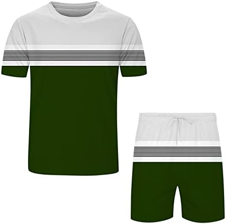 Xiloccer erkek Spor Seti Yaz 2 Parça Kıyafet Seti Kısa Kollu tişört ve Şort Setleri Rahat Şık Eşofman Eşofman