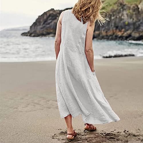 FQZWONG Yaz Elbiseler Kadınlar için 2023 Casual Parti Dökümlü Seksi Boho Yensiz Artı Boyutu Zarif Plaj Tatil Beldesi