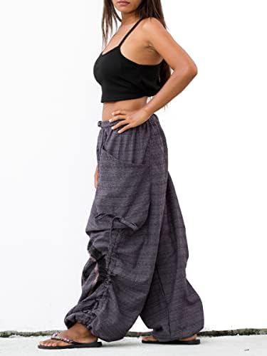 Thaluta kadın Harem pamuklu pantolonlar Gevşek Fit Yoga Spiral Baskı cepli pantolon