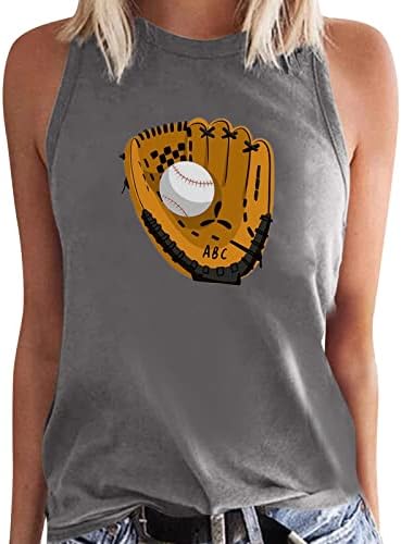 Beyzbol tankı Üstleri Kadınlar için Yaz Kolsuz O Boyun Tankı Tunik Üstleri Gevşek Fit Casual Rahat Egzersiz Spor Moda
