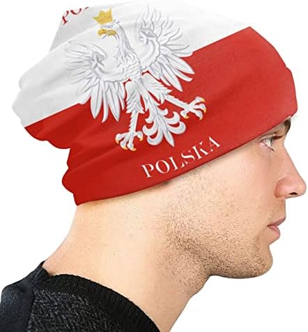 Nıqqzıt Polonya Bayrağı Polonya Polska Bere Şapka Erkekler için/Kadın hımbıl bere Kayak Kafatası Kap Kış İnce Streç