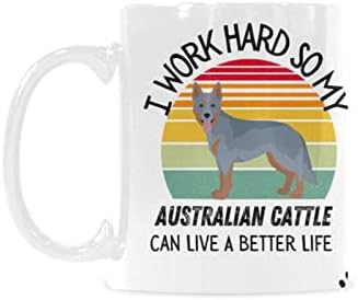 Avustralya Sığırlarımın Daha İyi Bir Hayat Yaşayabilmesi için Çok Çalışıyorum Komik Köpek sevgilisi Alıntı Retro Vintage